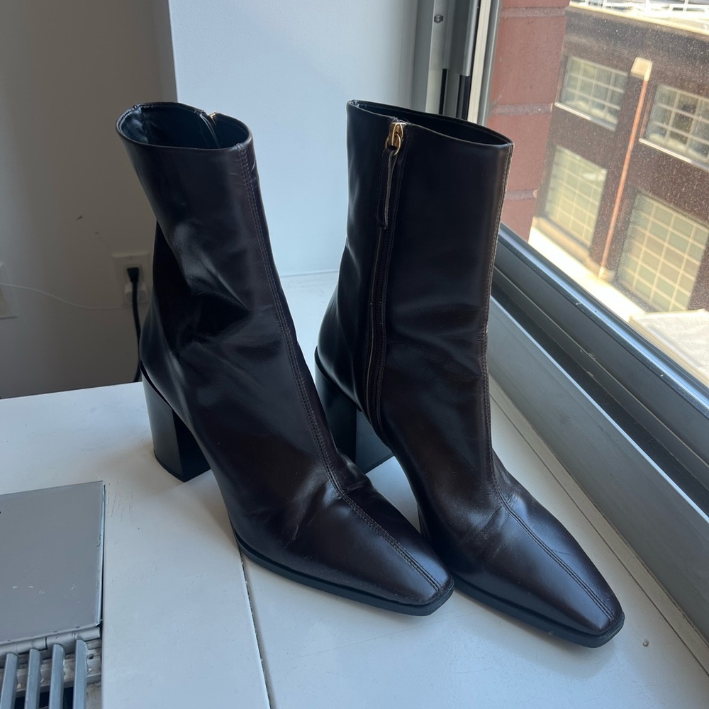 Brown Leather Ankle Boots